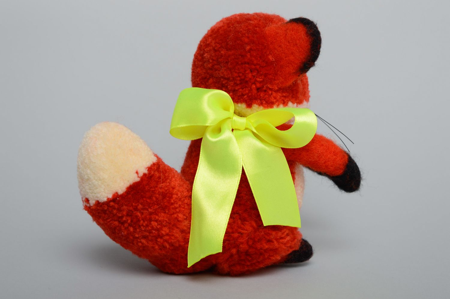 Soft pompom fox toy photo 3