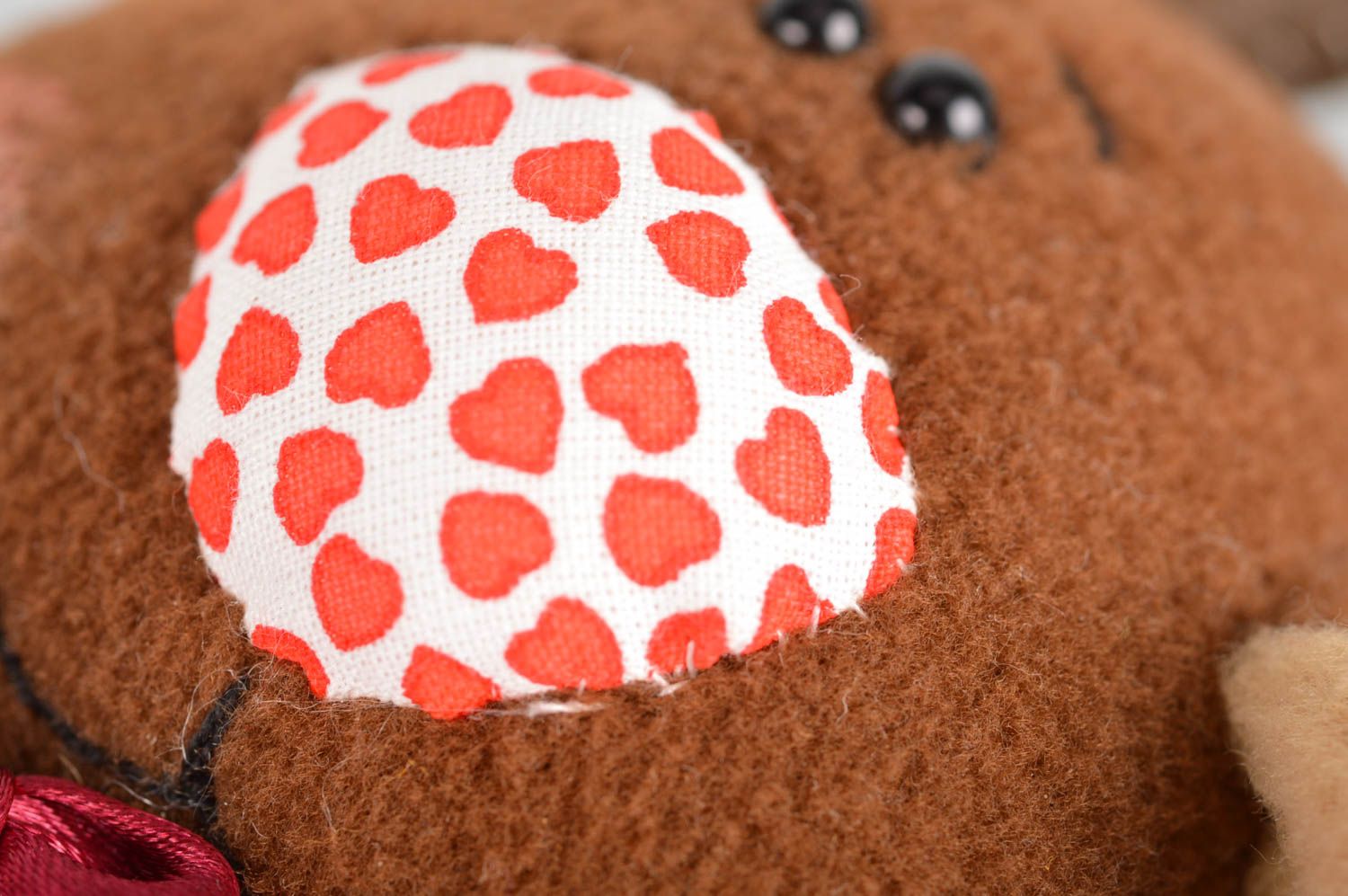 Brown handmade designer stylish unusual soft toy made of fleece for kids photo 4