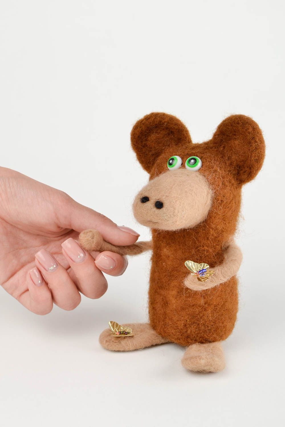 Muñeco de fieltro juguete hecho a mano para niño decoración de interior Criatura foto 2