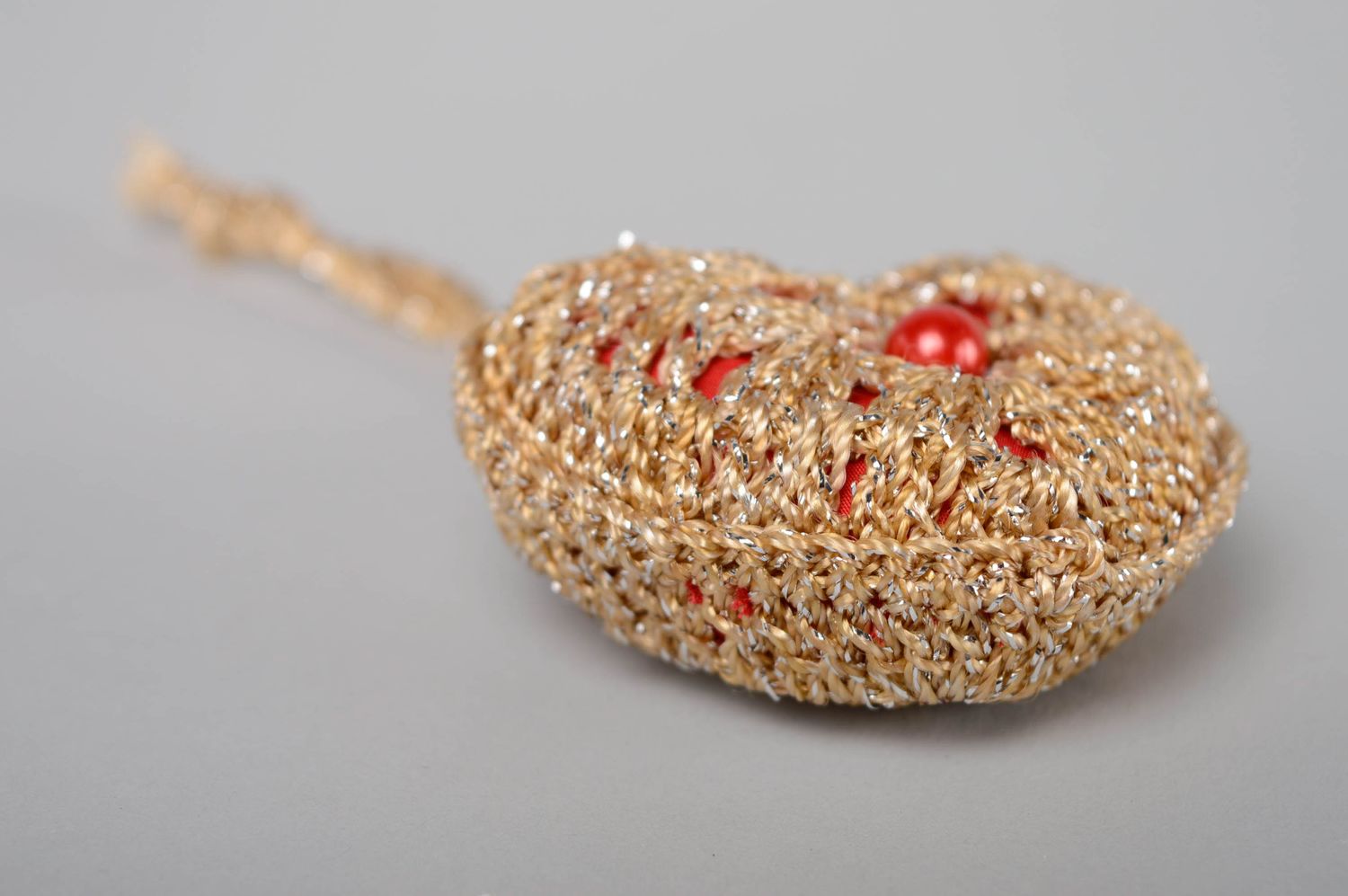 Crochet interior pendant in the shape of heart photo 3