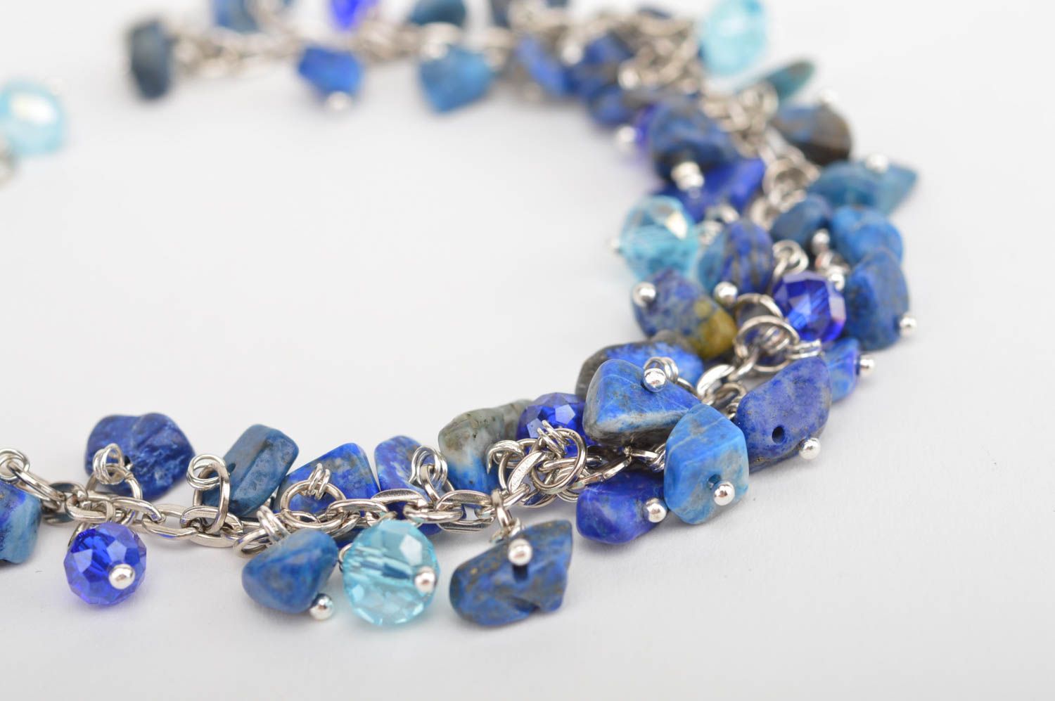 Bracelet bleu Bijou fait main élégant en perles fantaisie Cadeau pour femme photo 5