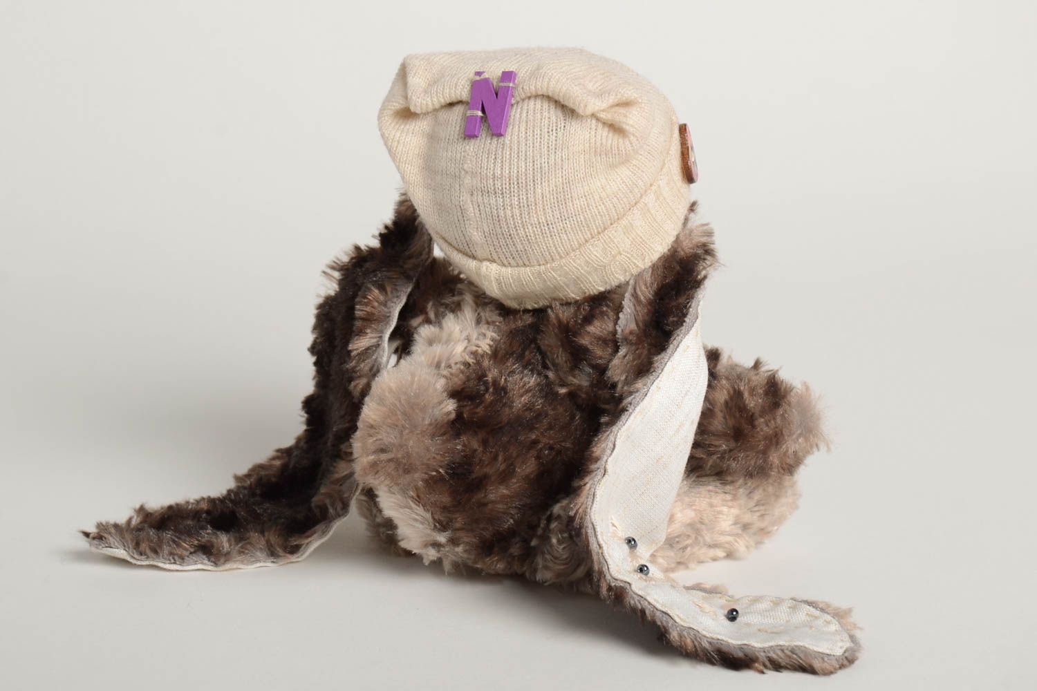 Игрушка заяц ручной работы авторская игрушка стильный подарок на новоселье фото 4