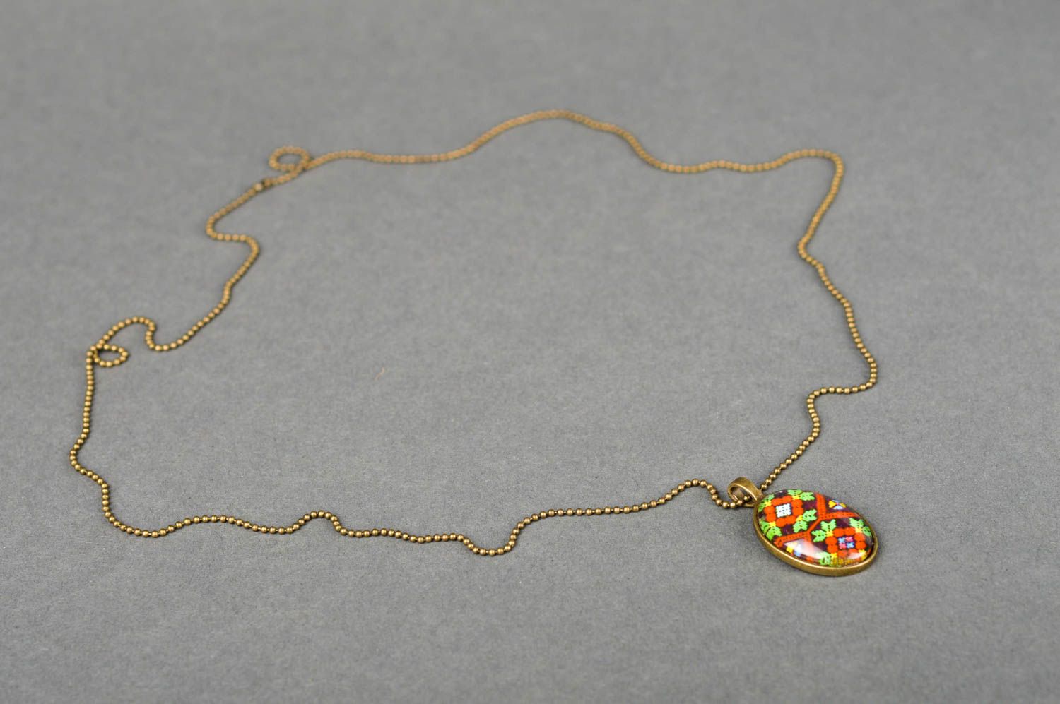 Handmade pendant in ethnic style unusual metal pendant designer jewelry photo 3