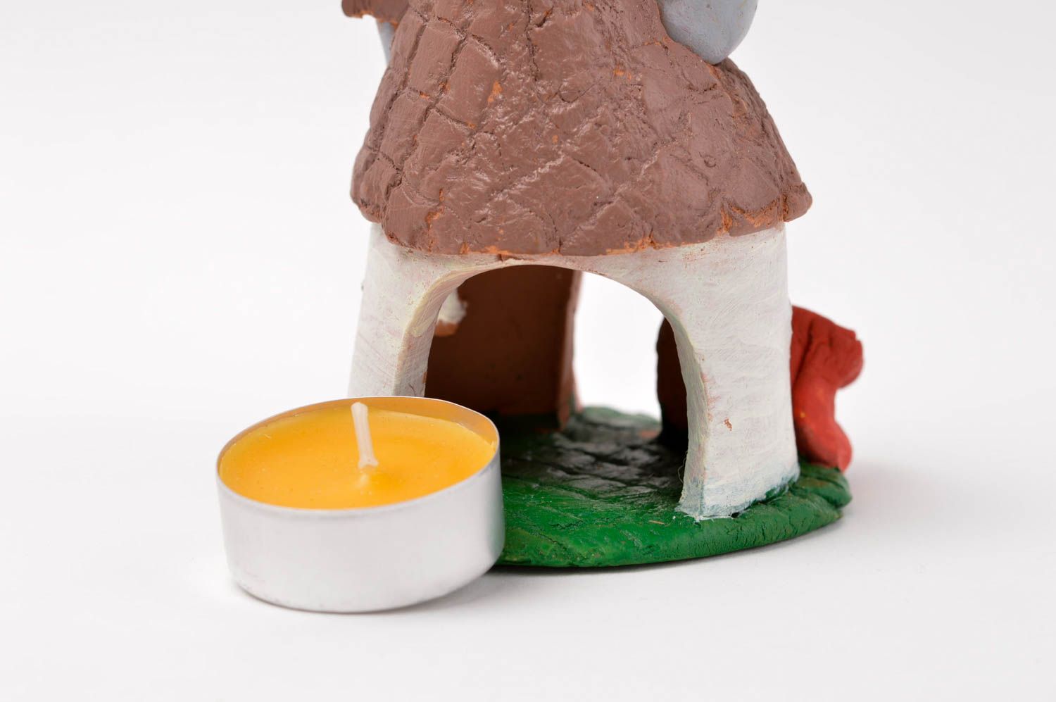 5 inch dwarf house ceramic tin candle holder 0,6 lb photo 5