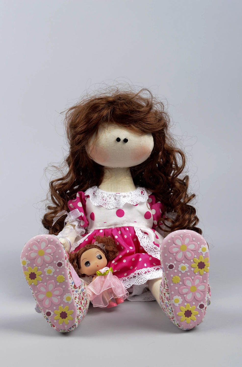 Designer Geschenk Puppe handgemacht Stoff Spielzeug grell modisch Stoff Puppe  foto 4