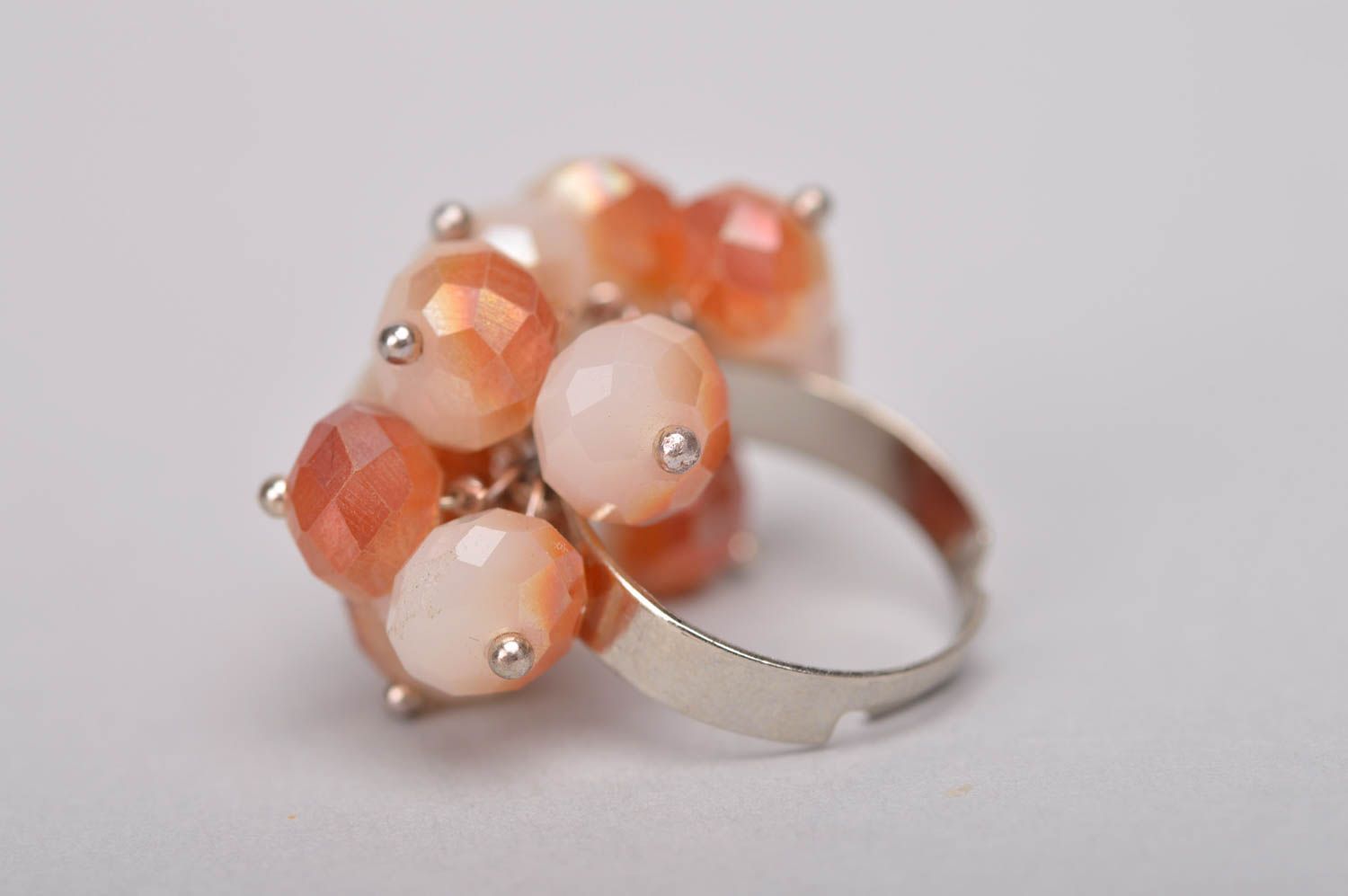 Ring Damen handmade Ring Schmuck Designer Accessoires Geschenk Ideen orange rosa foto 5