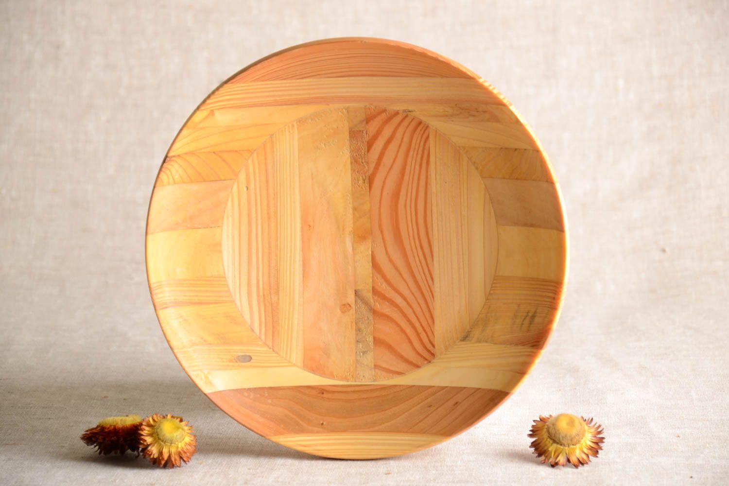 Handmade decorative wall plate wooden plate designs wood craft kitchen design photo 1
