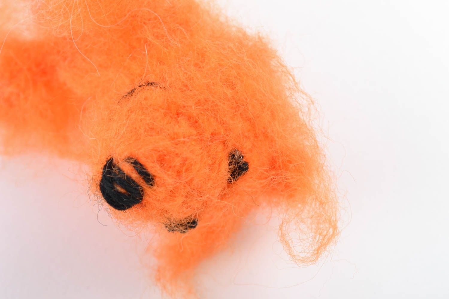 Пальчиковая игрушка лисичка ручной работы шерстяная вязаная рыженькая детская фото 3