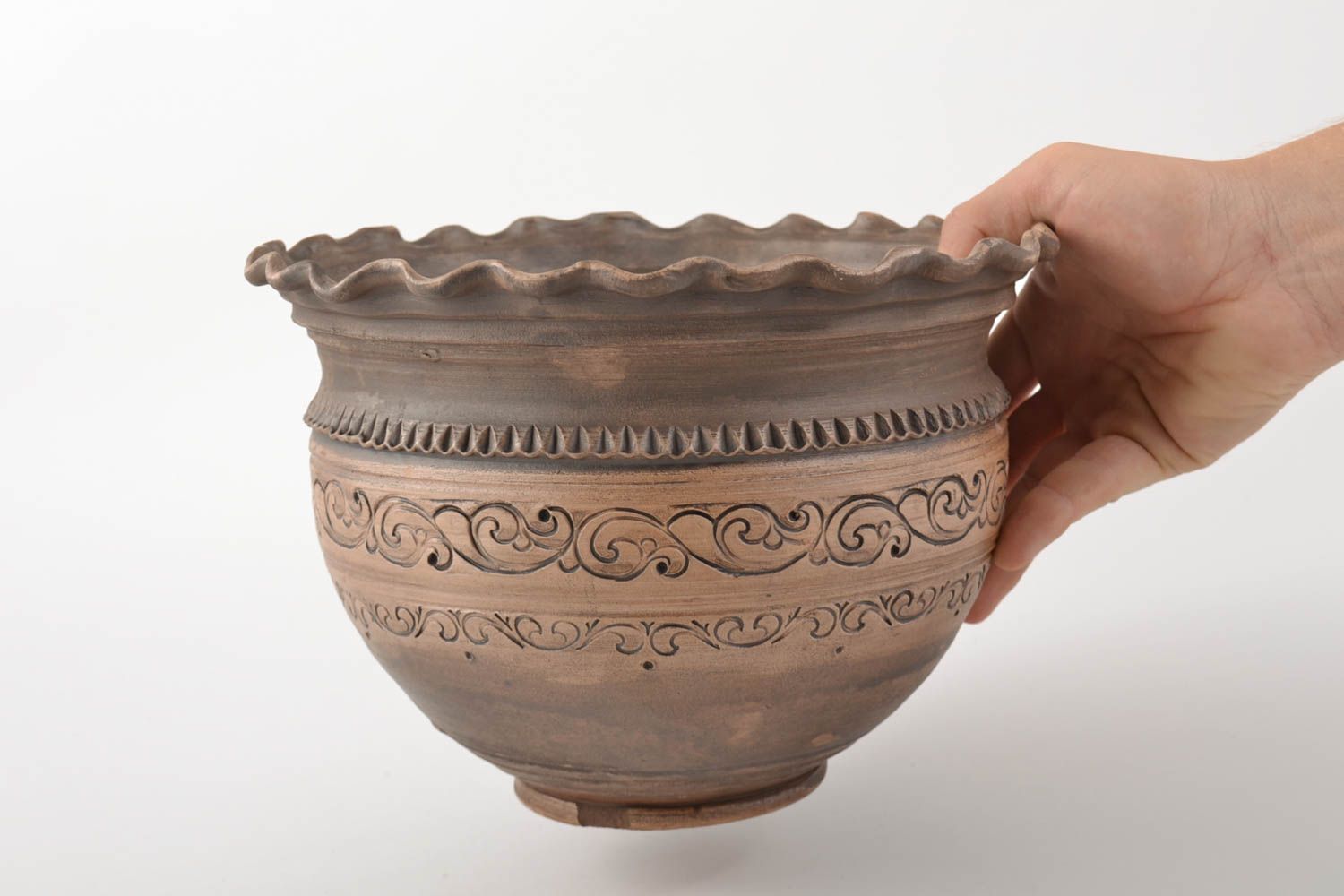 Pote de arcilla para cocer y servir platos artesanal cerámica lechera 4 l  foto 5