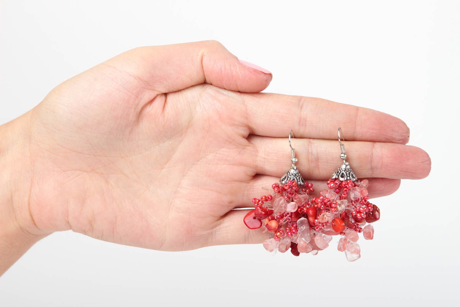 Unusual handmade gemstone bead earrings long beaded earrings gifts for her photo 5