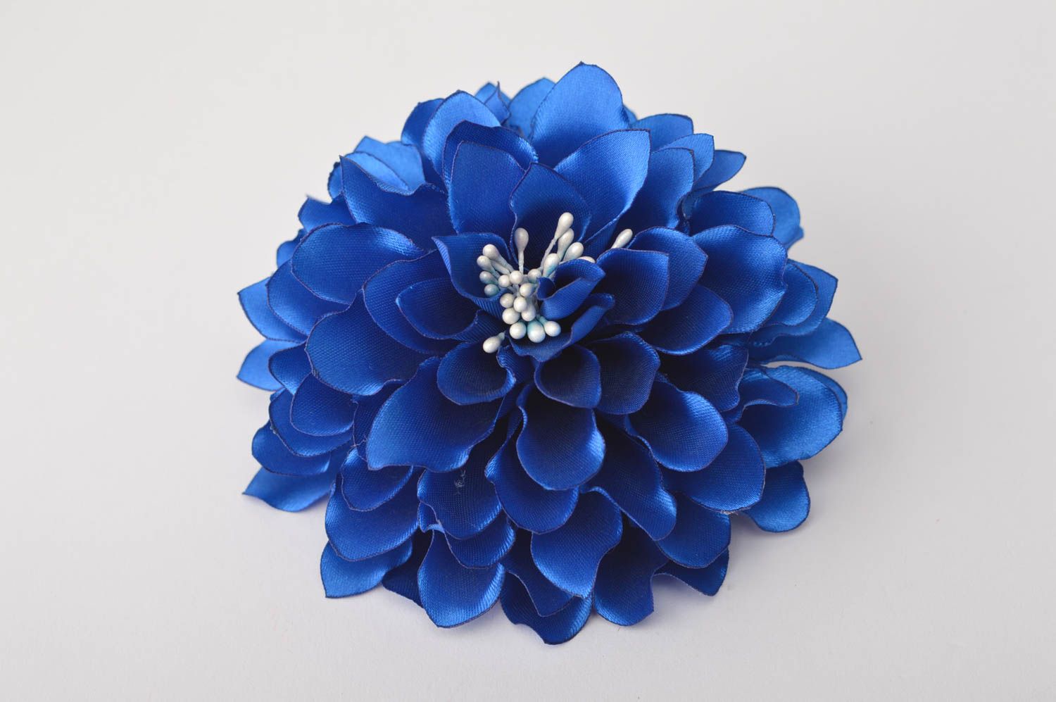 Barrette cheveux fait main Broche fleur Accessoire femme universel fleur bleue photo 5