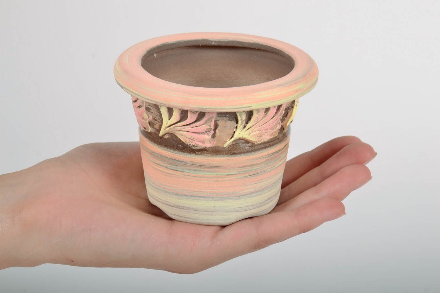 Maceta pequeña de cerámica para flores foto 5