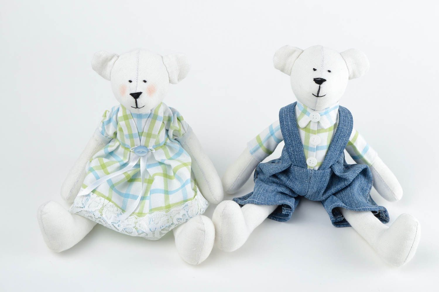 Set of 2 handmade toys bear toys stuffed animals wedding gift ideas home decor photo 4