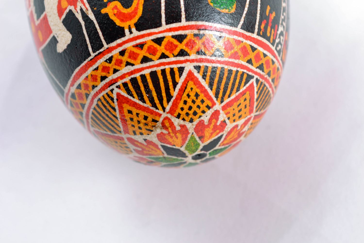 Black handmade painted Easter egg photo 4