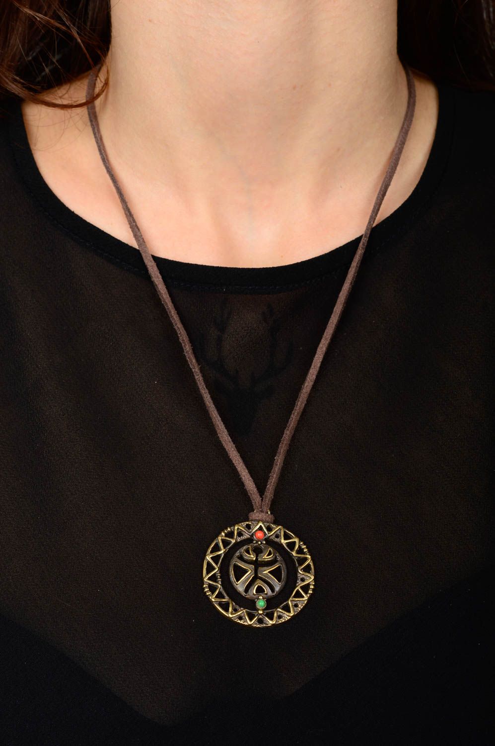 Handmade metal pendant unusual stylish jewelry cute pendant present for women photo 2