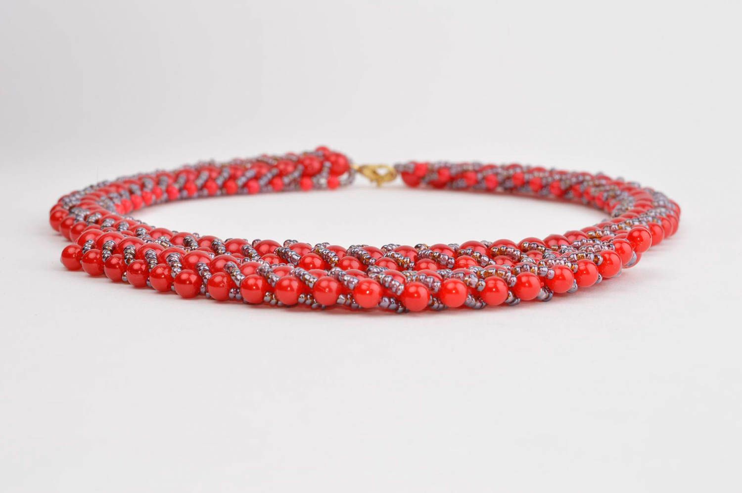 Collar hecho a mano de abalorios regalo personalizado collar de moda rojo foto 4
