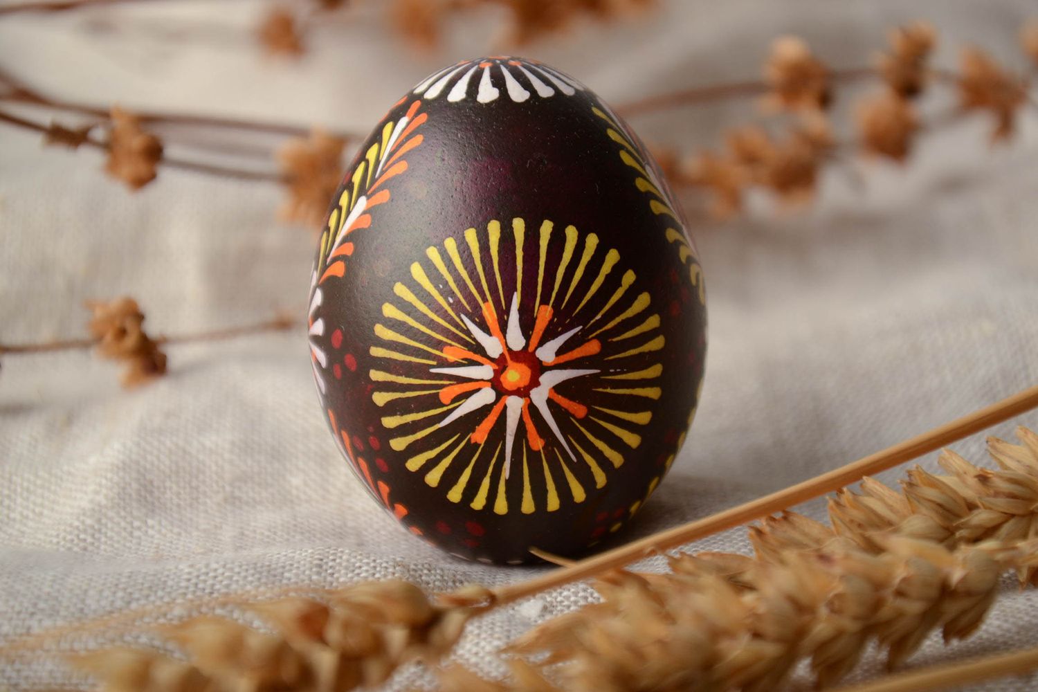 Handmade egg painted in Lemkiv style photo 1