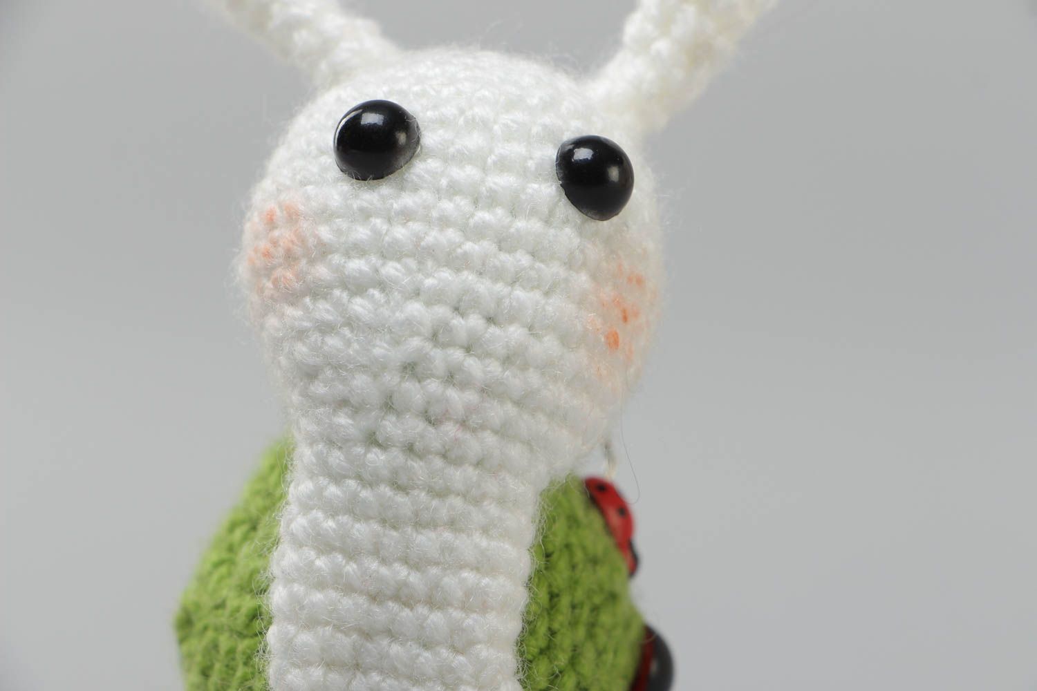 Handmade crochet soft toy snail created of acrylic threads for children photo 3