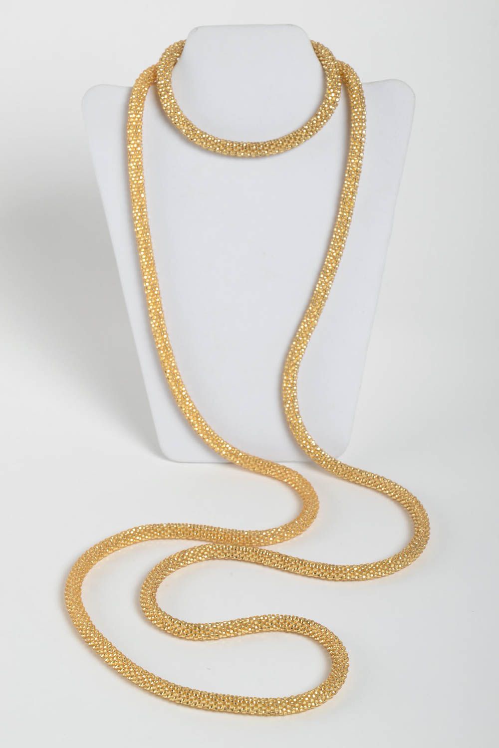 Collar artesanal de color dorado accesorio para mujeres regalo original foto 3
