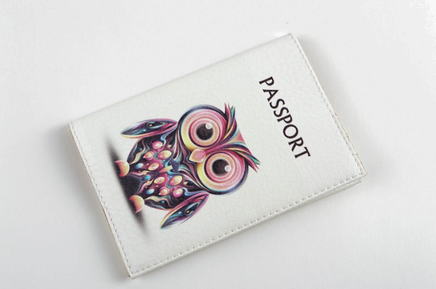 Обложка для паспорта handmade оригинальный подарок кожаный аксессуар Сова фото 2