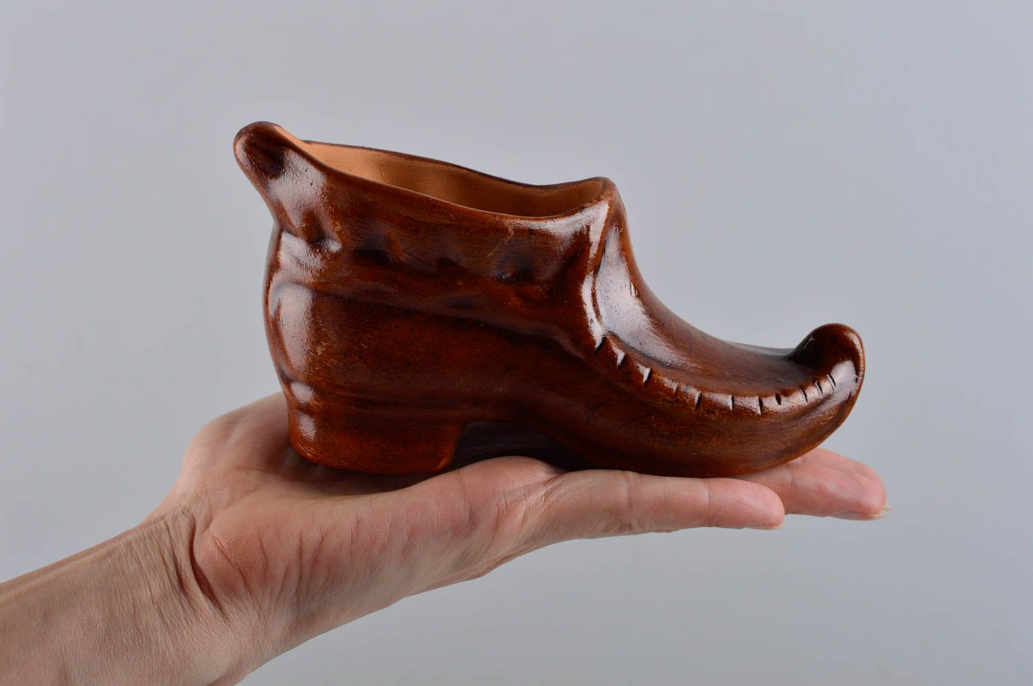 Handmade Keramik Figur schön Wohn Accessoire Miniatur Figur drolliger Schuh foto 5