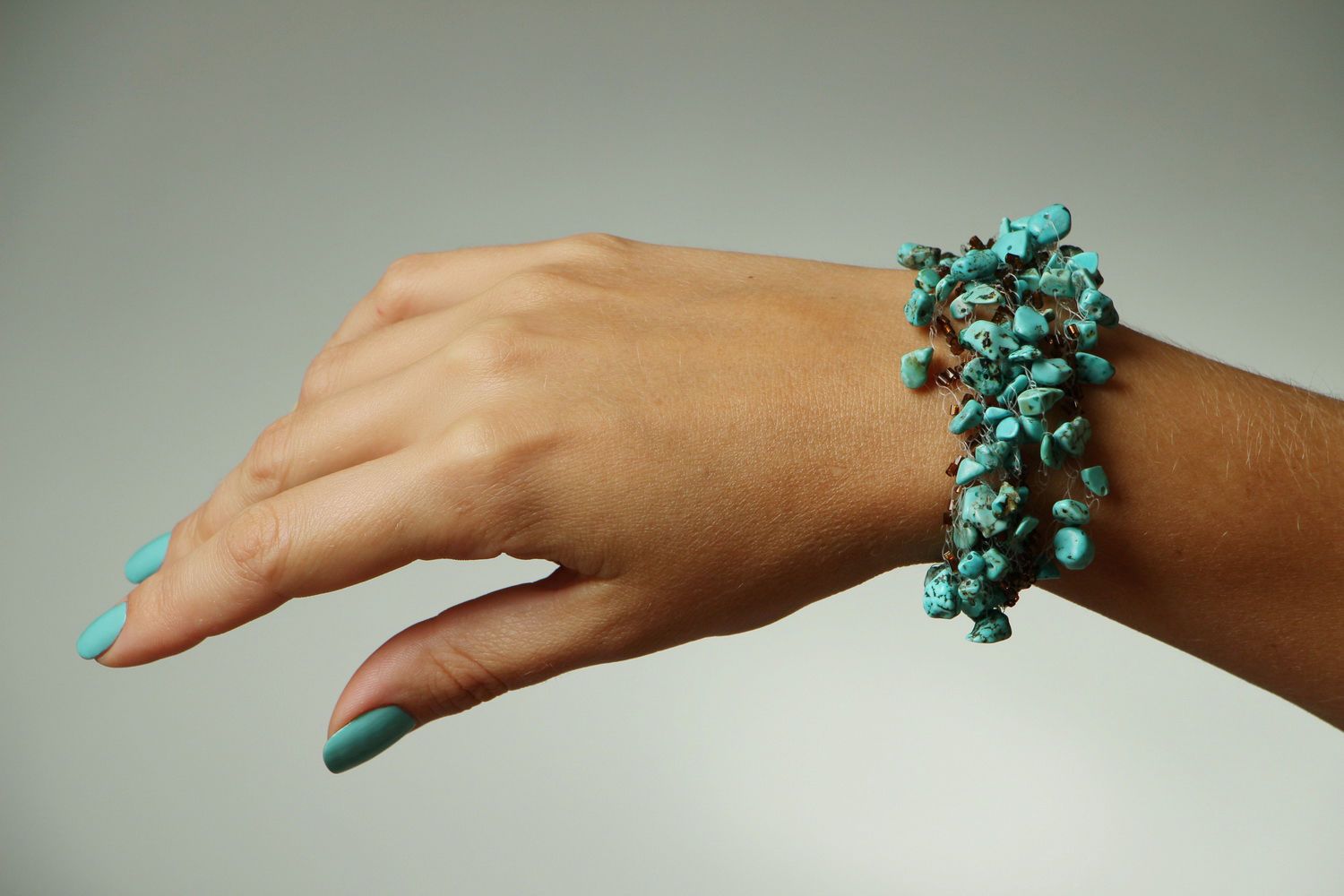 Bracelet main en turquoise  photo 4