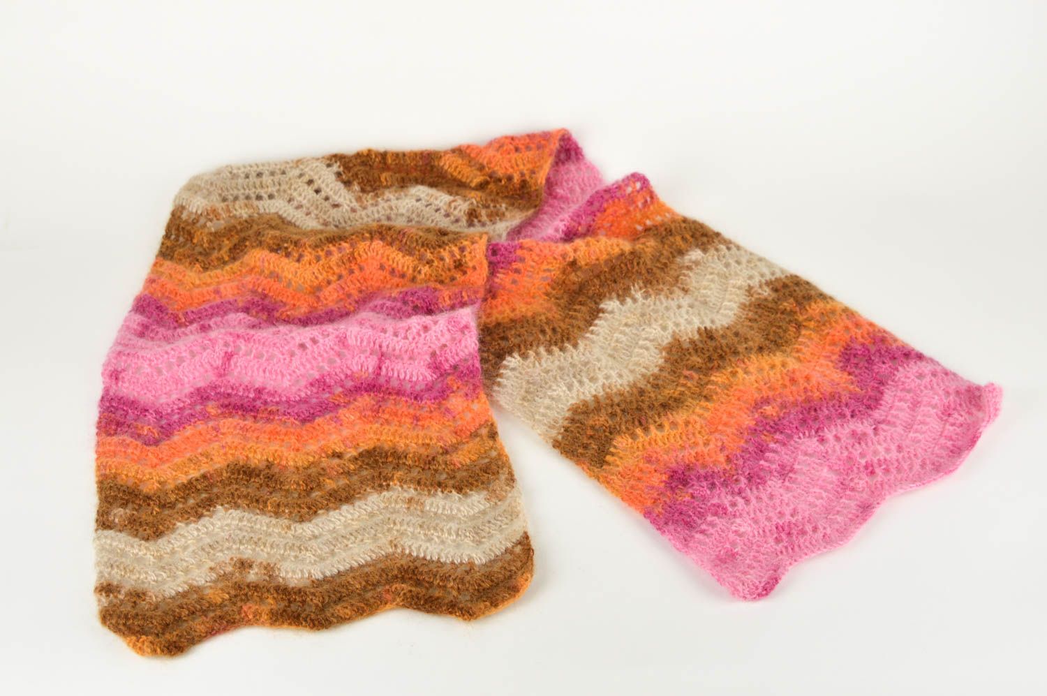 Écharpe laine fait main Accessoire femme original tricoté Cadeau femme photo 2