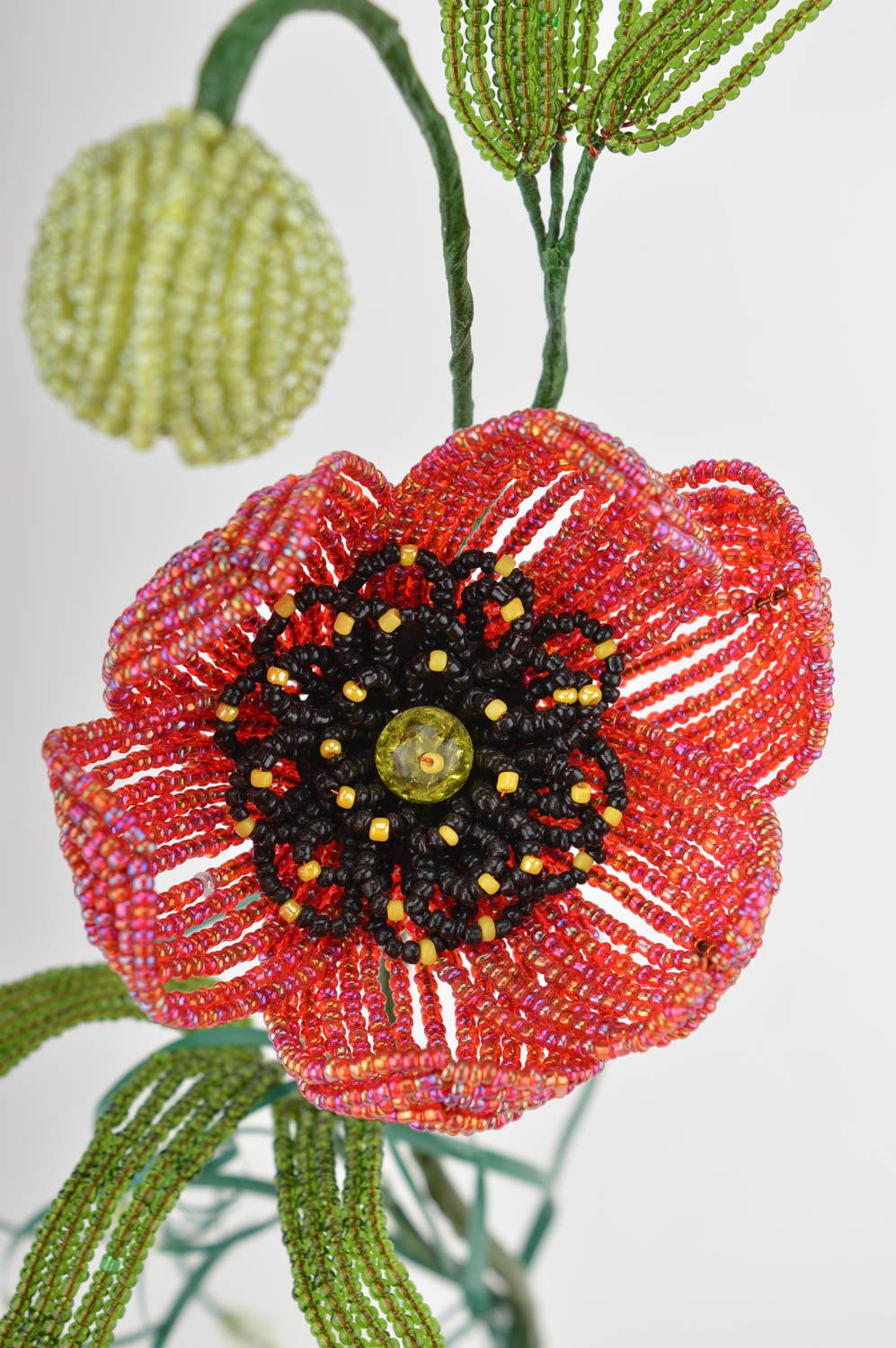 Künstliche Blume handmade Wohn Accessoire Deko Blume Haus Deko Mohnblume schön foto 2