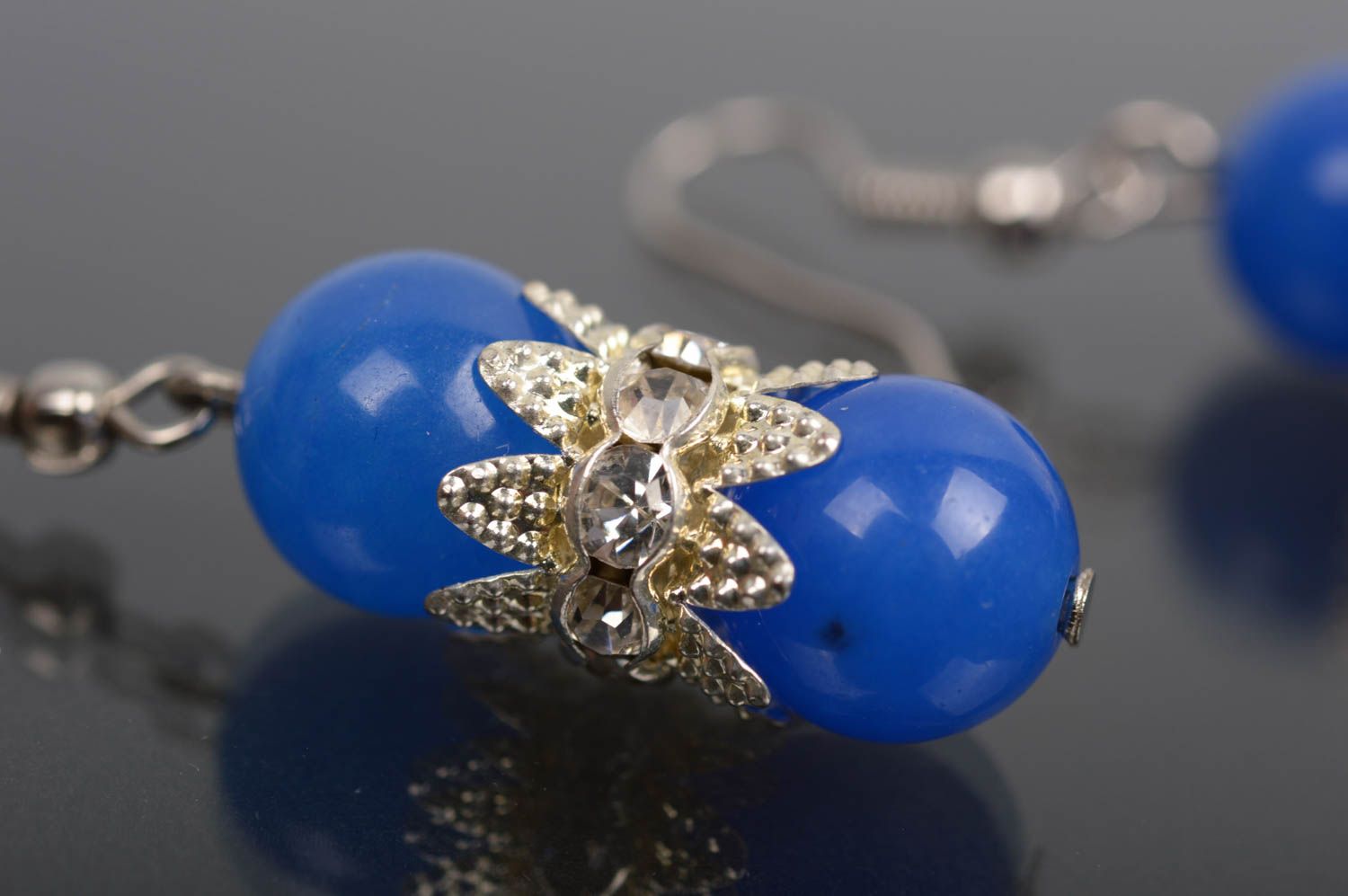 Handgemachte Ohrringe Juwelier Modeschmuck Ohrringe für Frauen in Blau schön foto 3