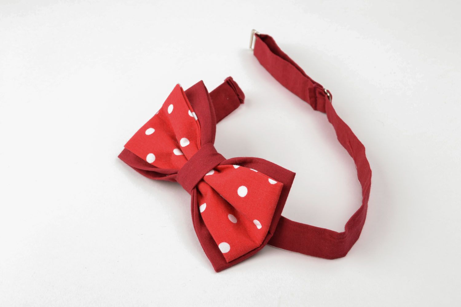 Red cotton bow tie photo 3