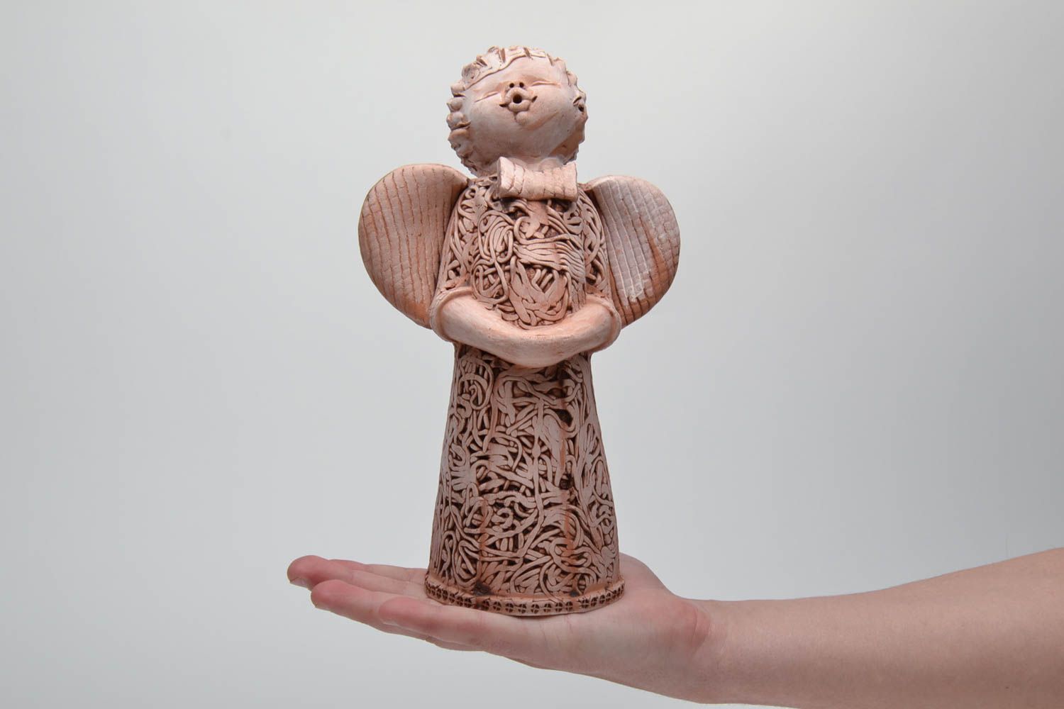 Handmade clay figurine of angel photo 5