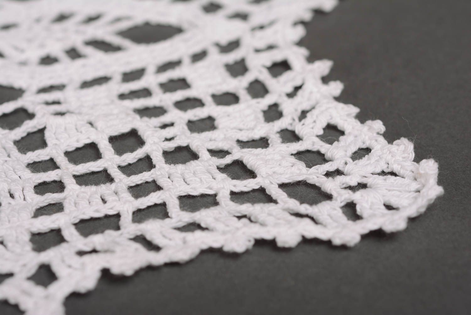 Handmade decorative interior crochet lace napkin for table decor photo 5