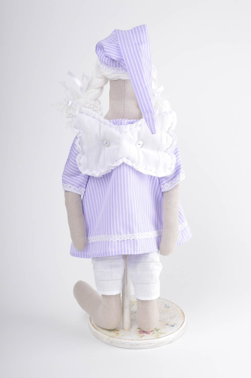 Muñeco de trapo peluche artesanal ángel de color lila decoración de dormitorio foto 3