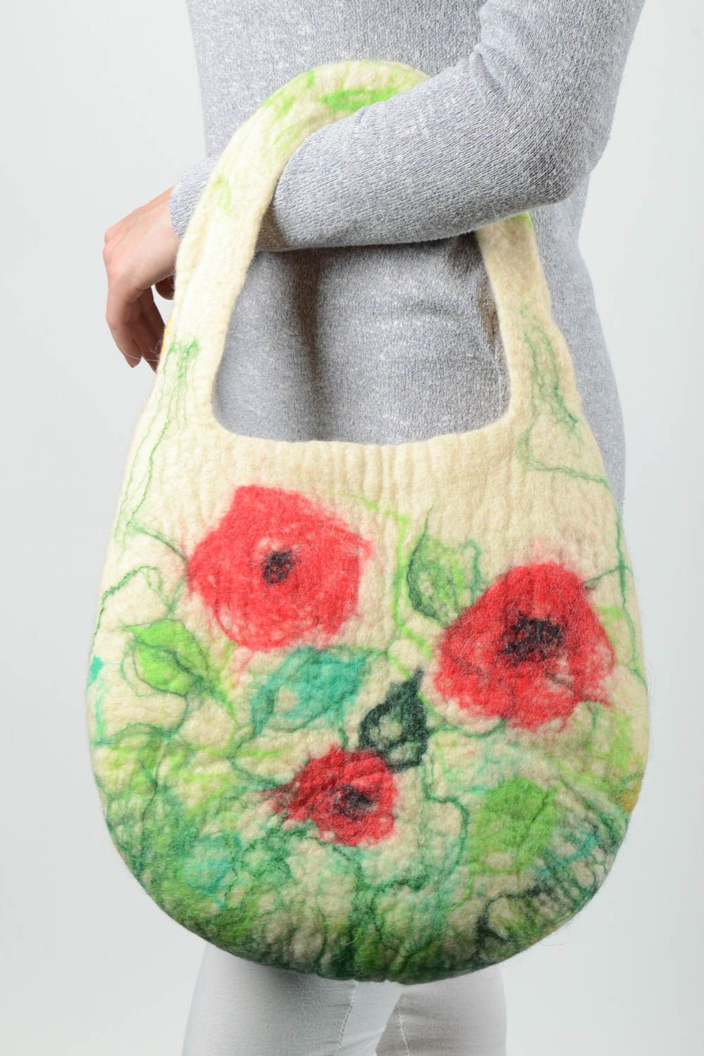 Handmade Umhängetasche Damen Designer Tasche Damen Handtasche aus Wolle schön foto 2