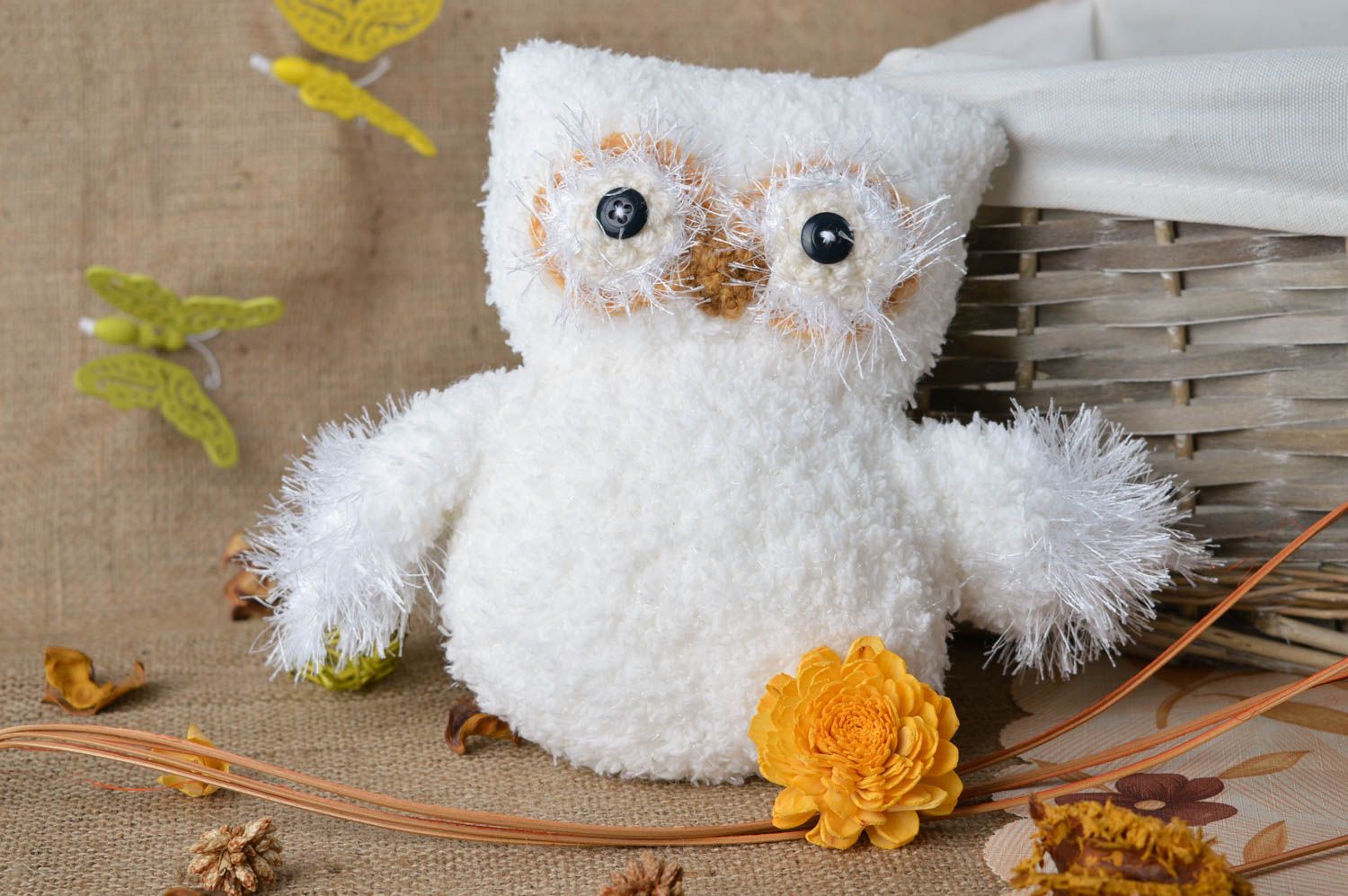 Handmade toy soft toy designer toy owl toy fabric toy gift ideas nursery decor photo 1