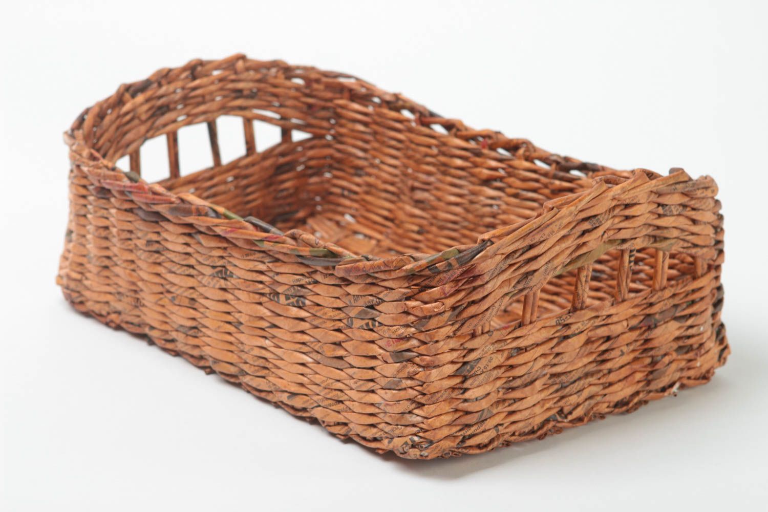 Handmade paper tubes basket designer wicker present interior accessory home box photo 3