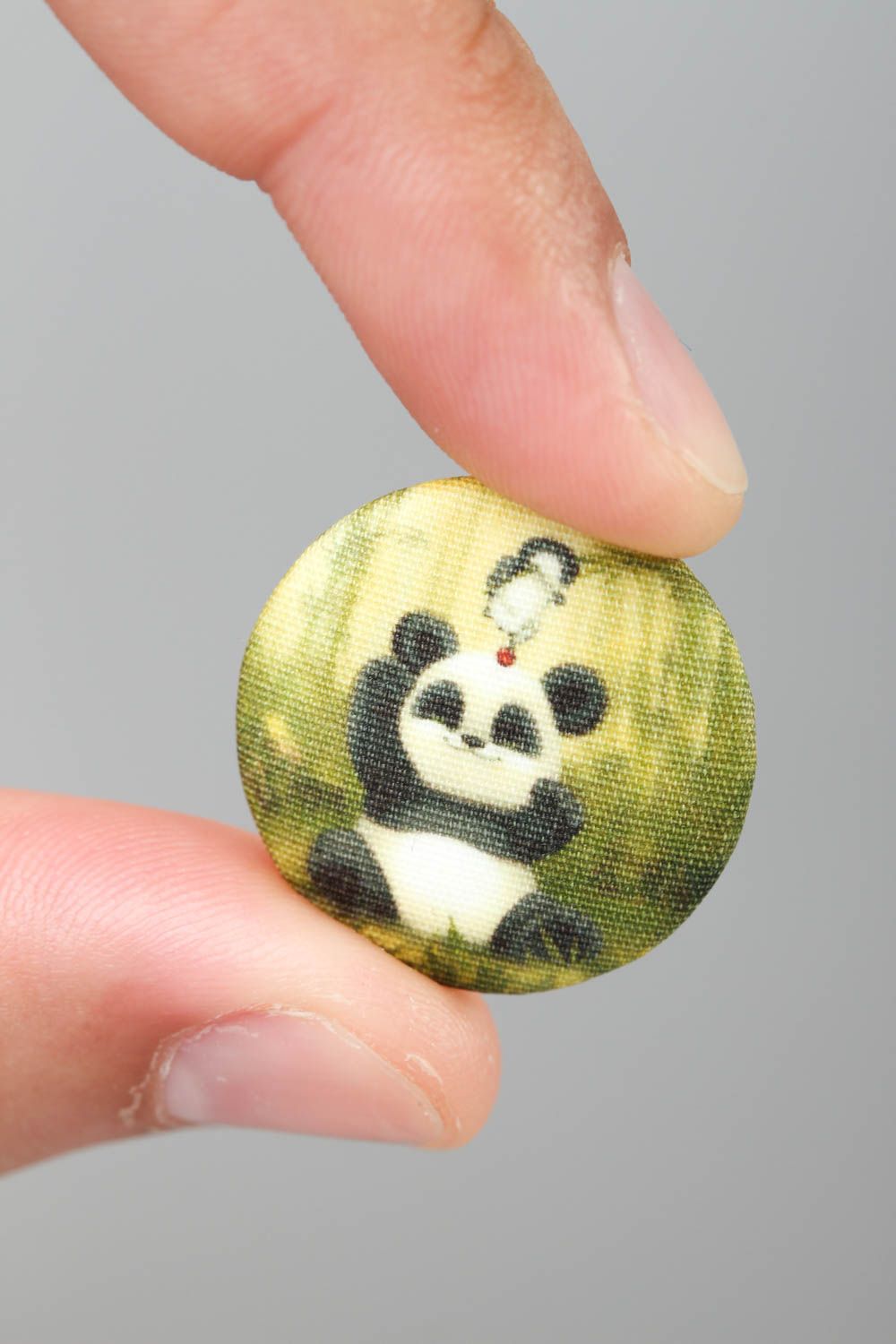 Botón bonito hecho a mano accesorio para ropa botón para manualidades con panda foto 5