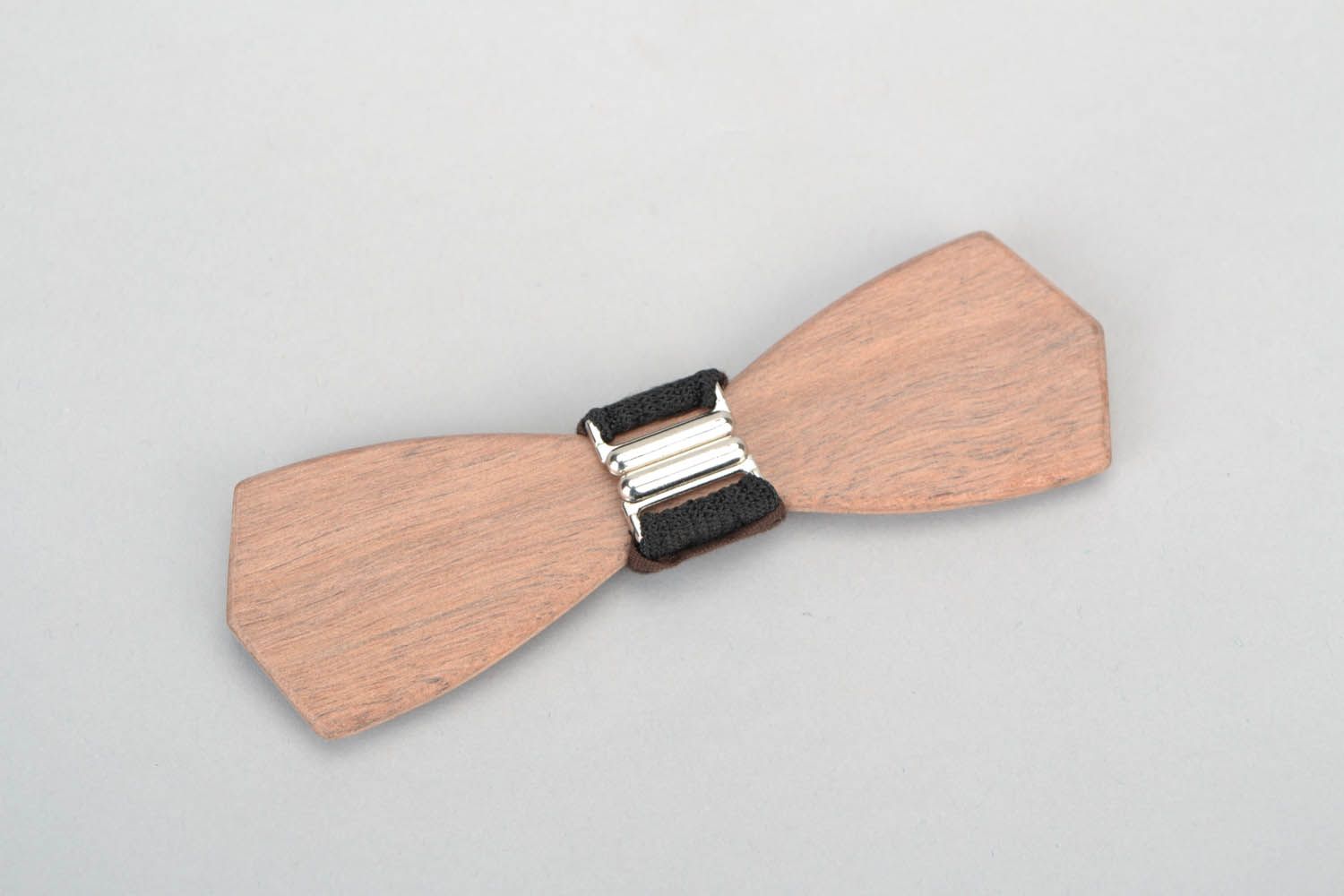 Bow tie made of gray ebony wood photo 3