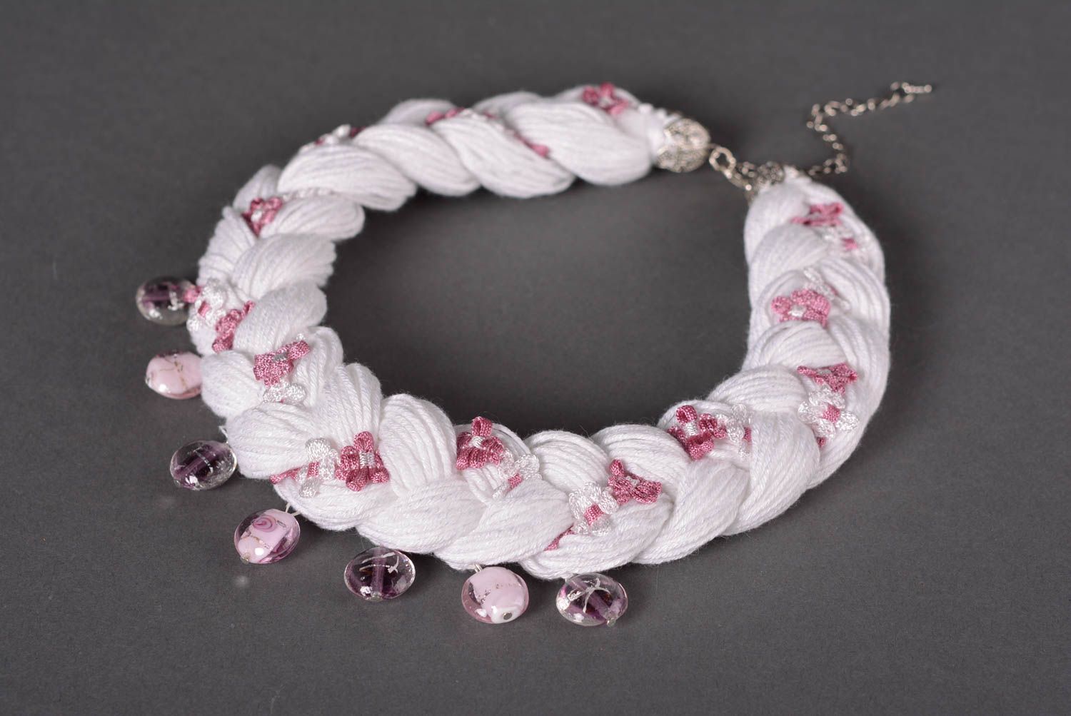 Handmade necklace braided necklace designer jewelry fashion accessories photo 1