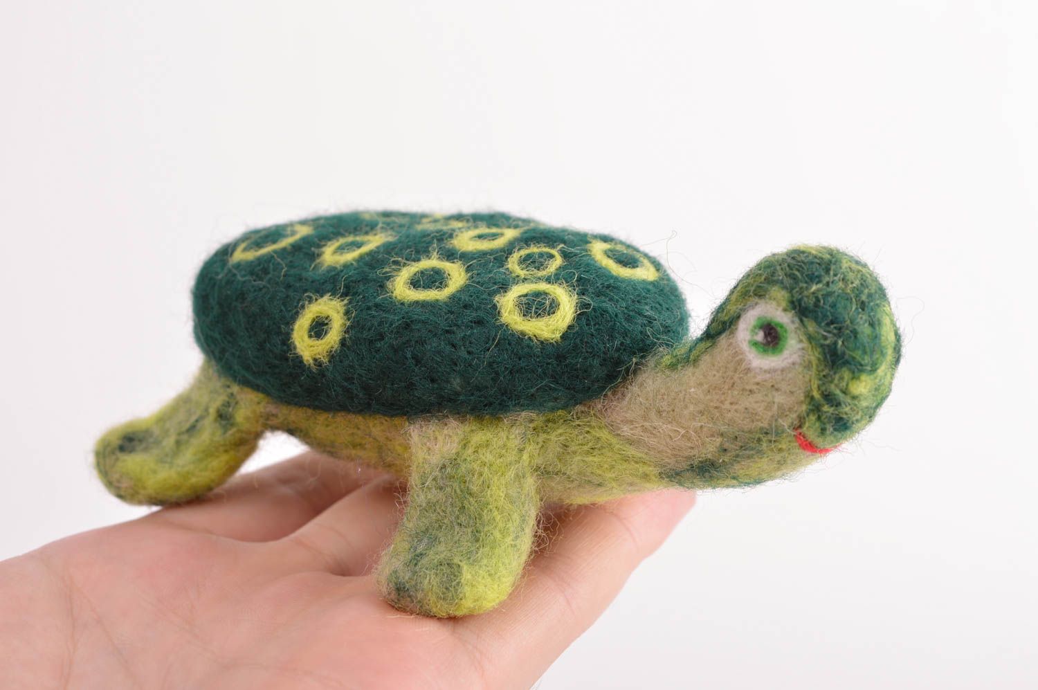 Gefilzte Figur handgefertigt Schildkröte Spielzeug originelles Geschenk foto 5