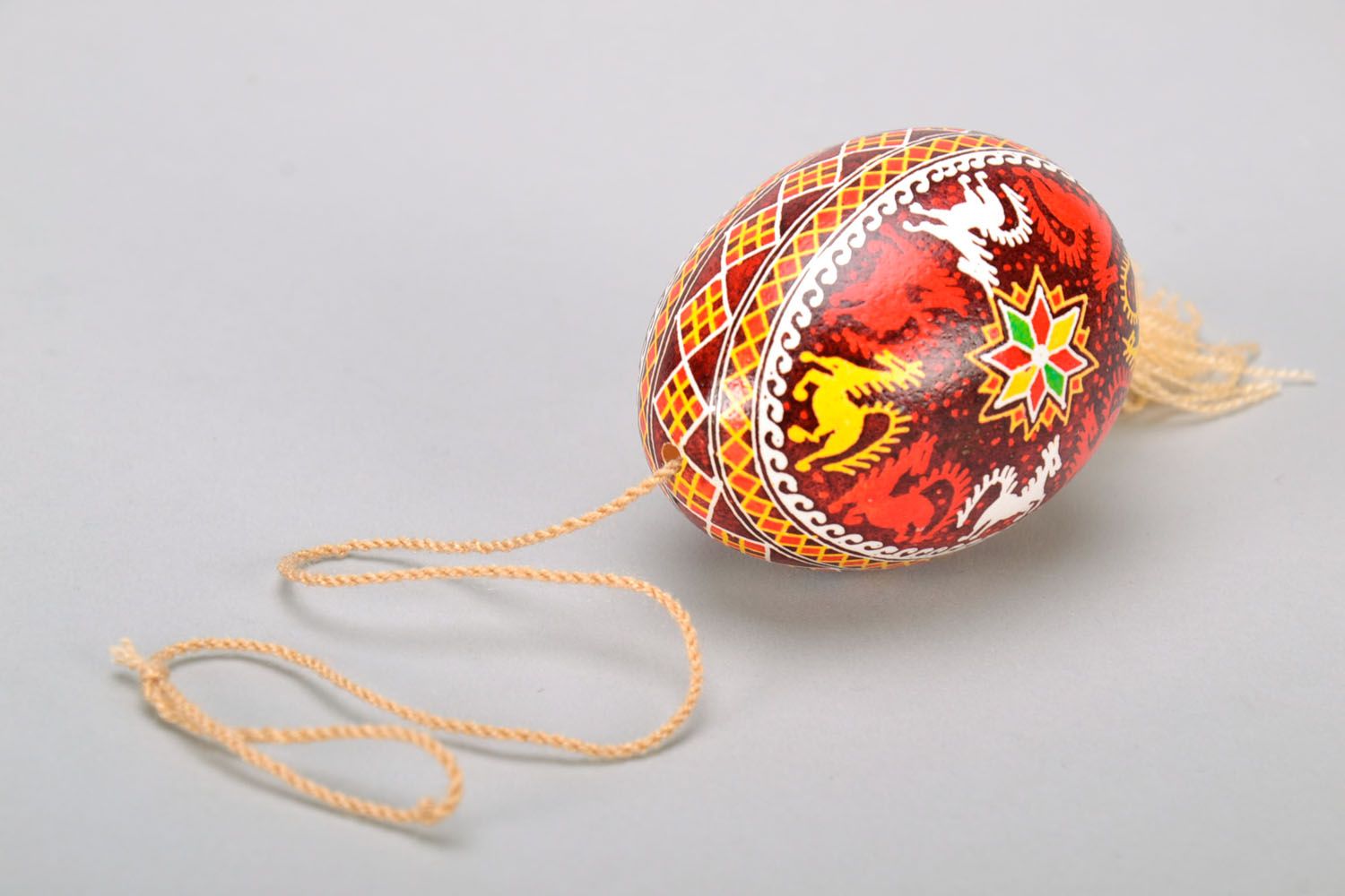 Oeuf de Pâques à suspendre fait main décoratif multicolore de style ethnique photo 5