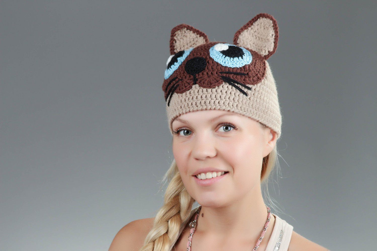 Crochet hat Happy Cat photo 5