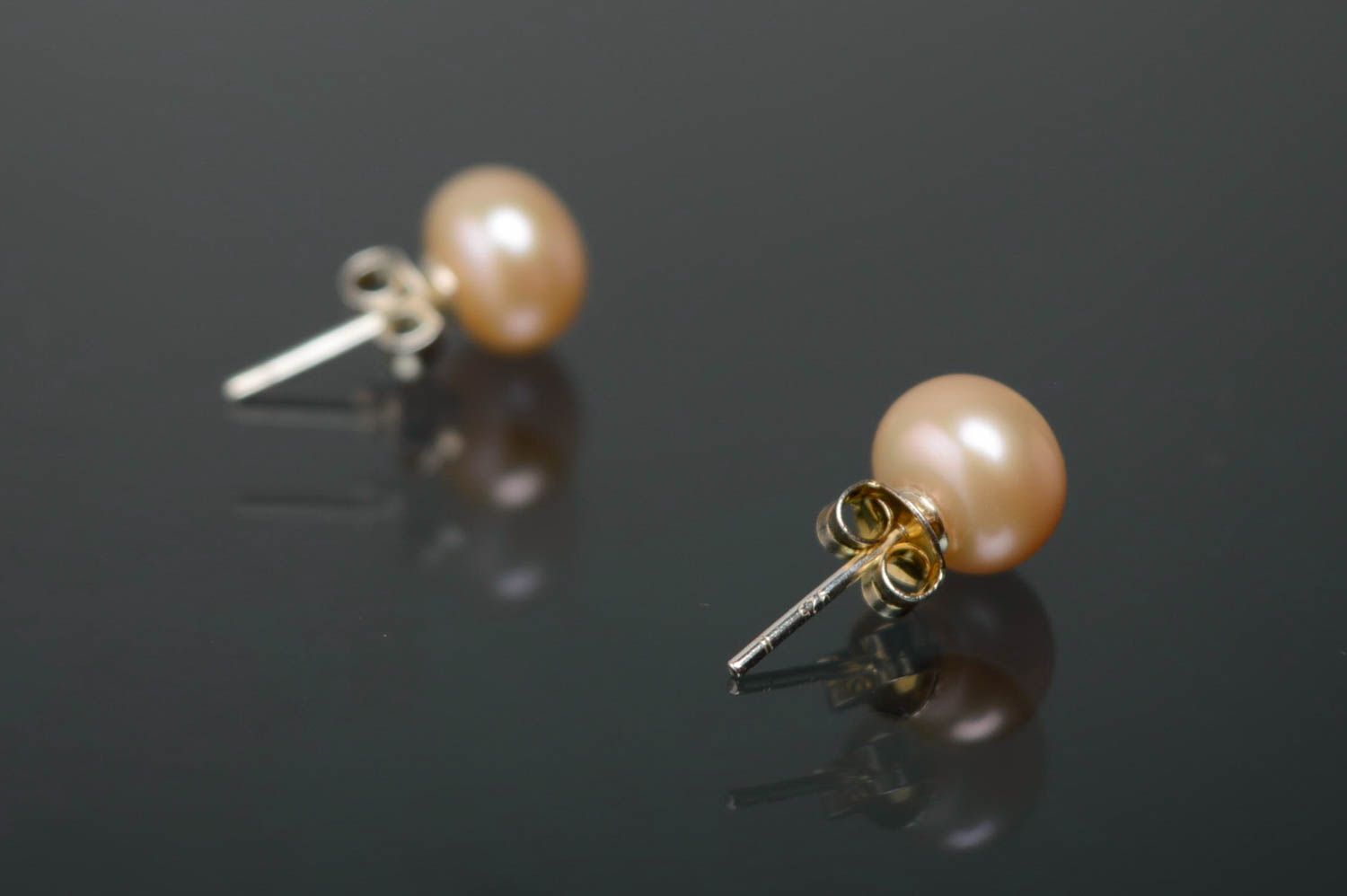 Pearl silver earrings photo 2