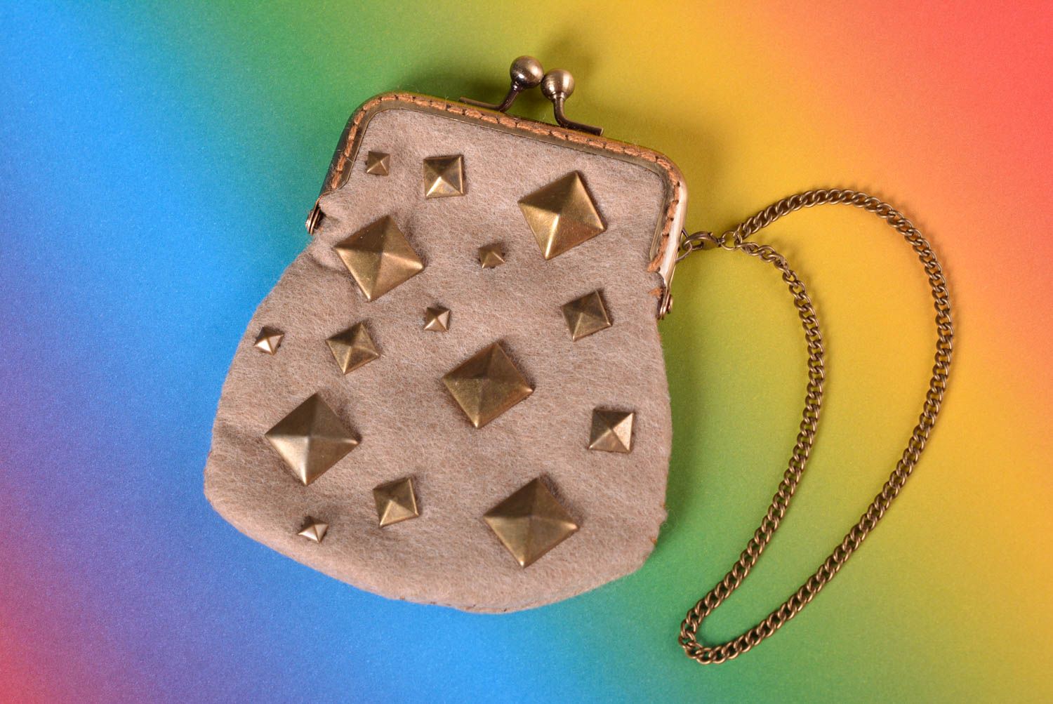 Handmade felted wallet woolen purse fashion purse designer present for women photo 1