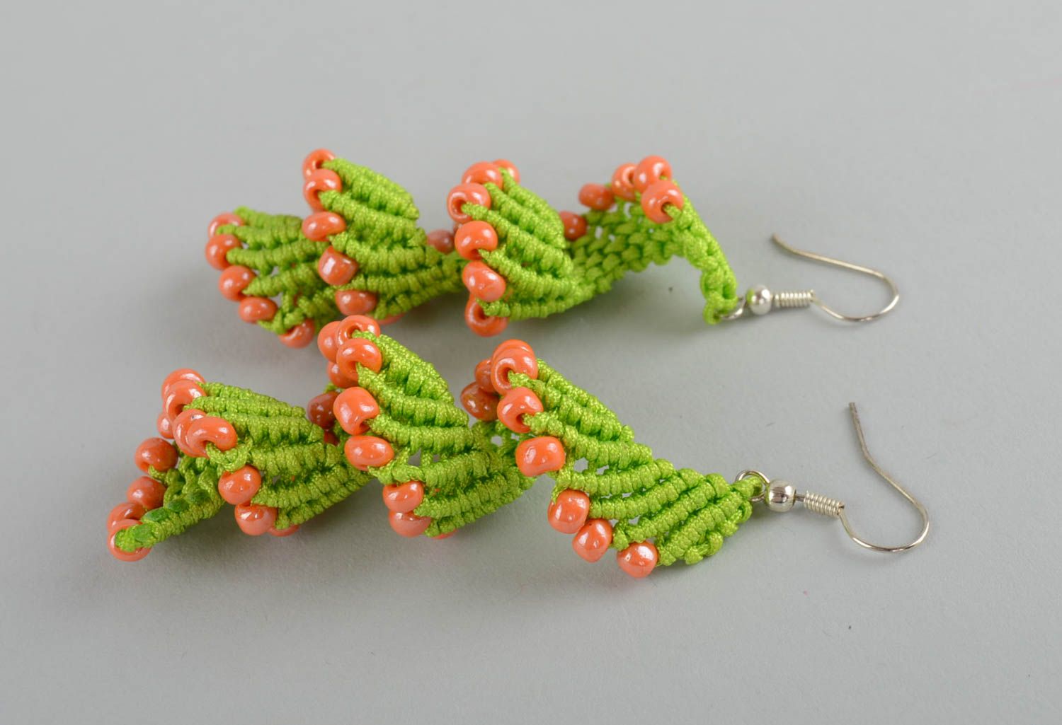 Handmade earrings designer jewelry unusual accessory knitted jewelry gift ideas photo 4