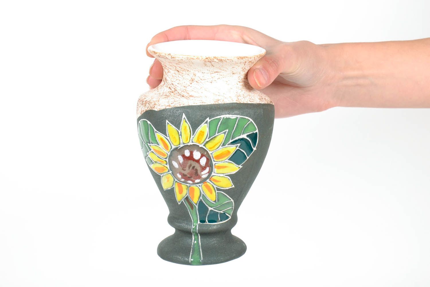 Vase 6-inch tall ceramic vase décor for flowers 0,87 lb photo 2