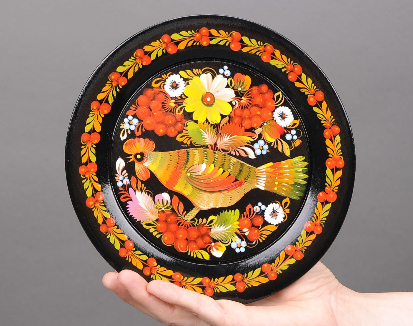 Декоративная тарелка расписаная вручную фото 5