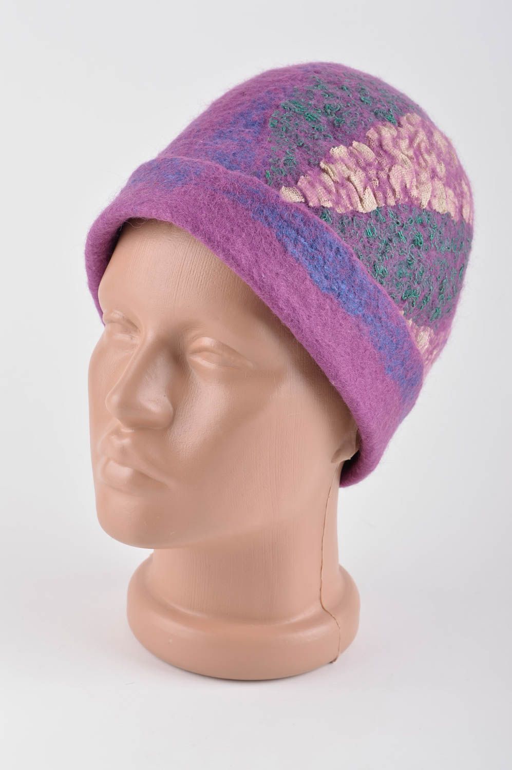 Mütze aus Filzwolle handgemachte Mütze modisches Accessoire Mädchen Mütze foto 2