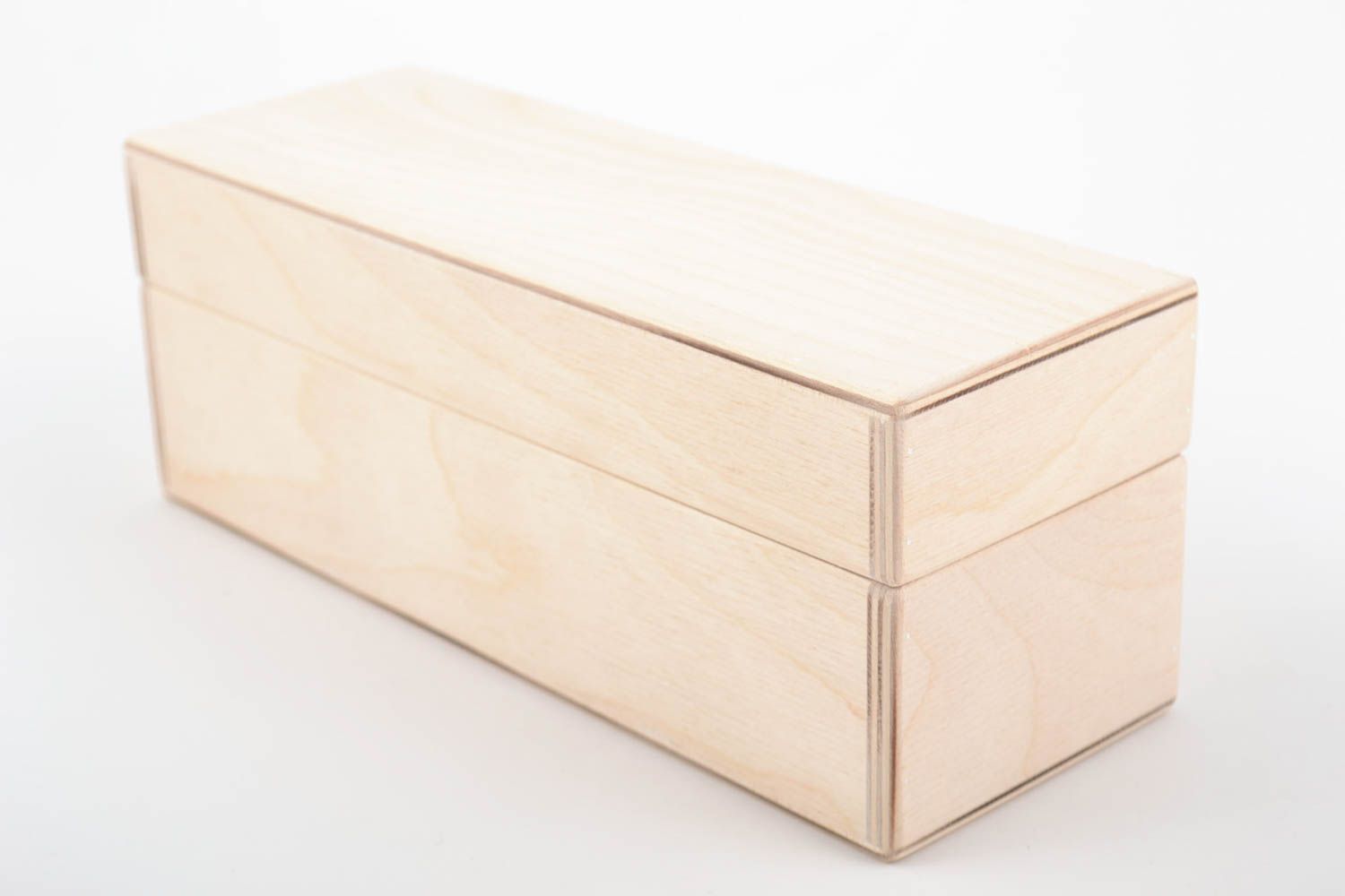 Boîte à 3 compartiments en bois brut clair faite main à décorer et peindre photo 2