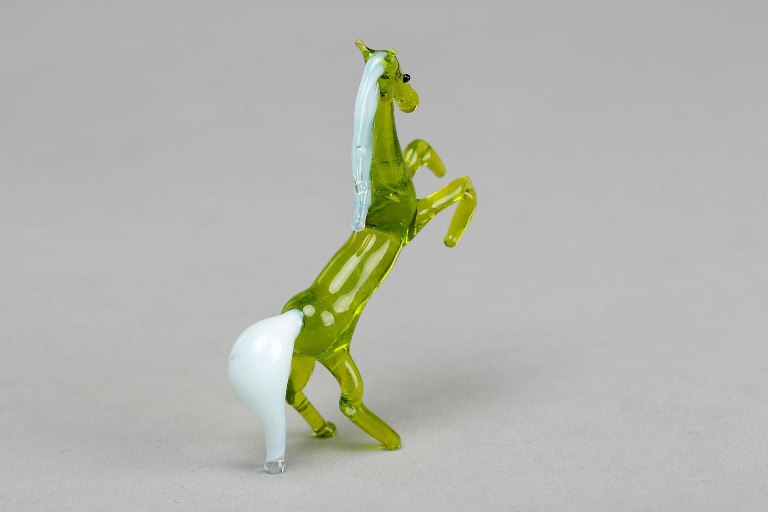 Figurine en verre au chalumeau Cheval vert photo 2